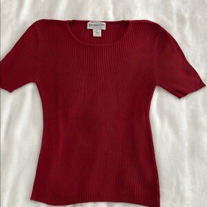 Pendleton Red Ribbed Knit Top